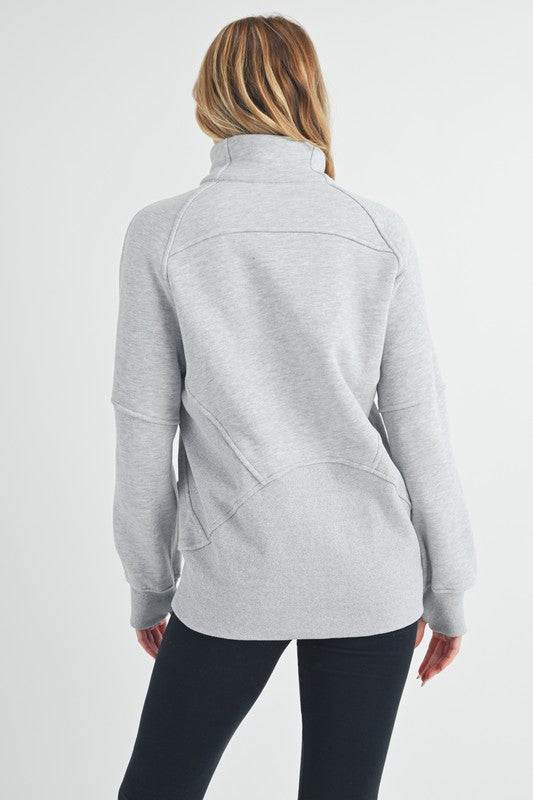 Aemi + Co Half Zip Raglan Sleeve Sweatshirt with Kangaroo Pocket