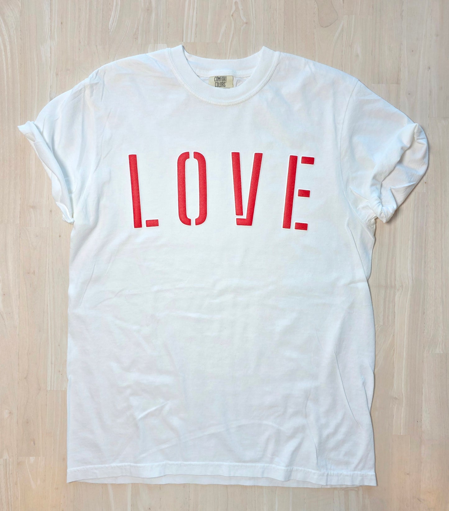 Love Stencil Puff Print Graphic Tee