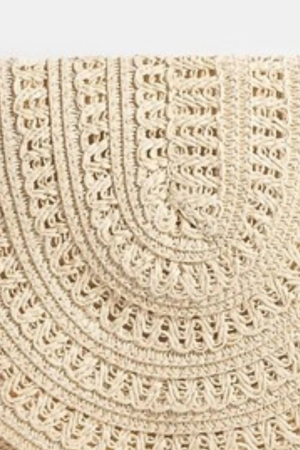 Fame Woven Pattern Straw Crossbody Bag