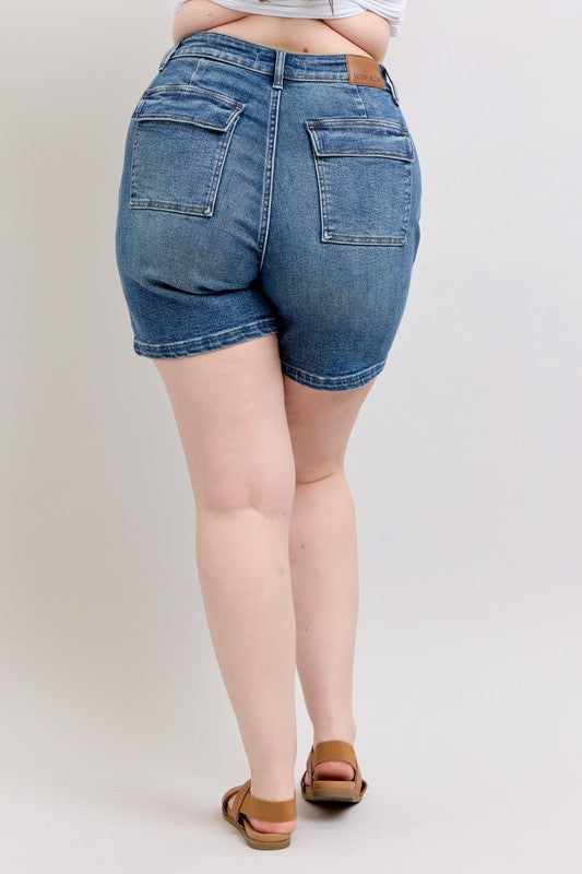 Judy Blue High Rise Denim Shorts Plus Size - Versatile & Stylish