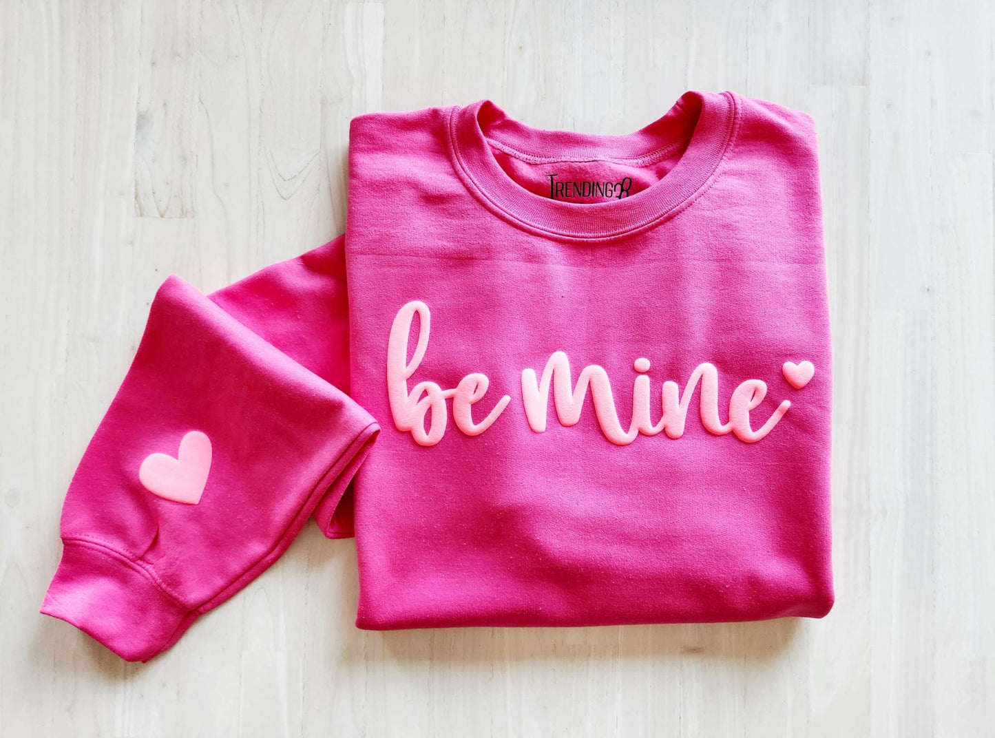 Puff print pink sweatshirt be mine