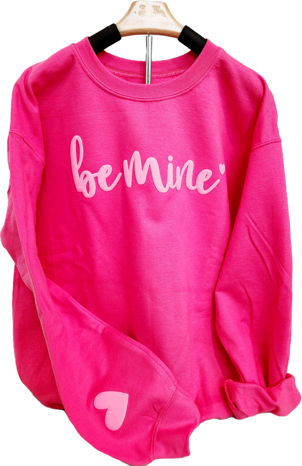 Puff print pink sweatshirt be mine