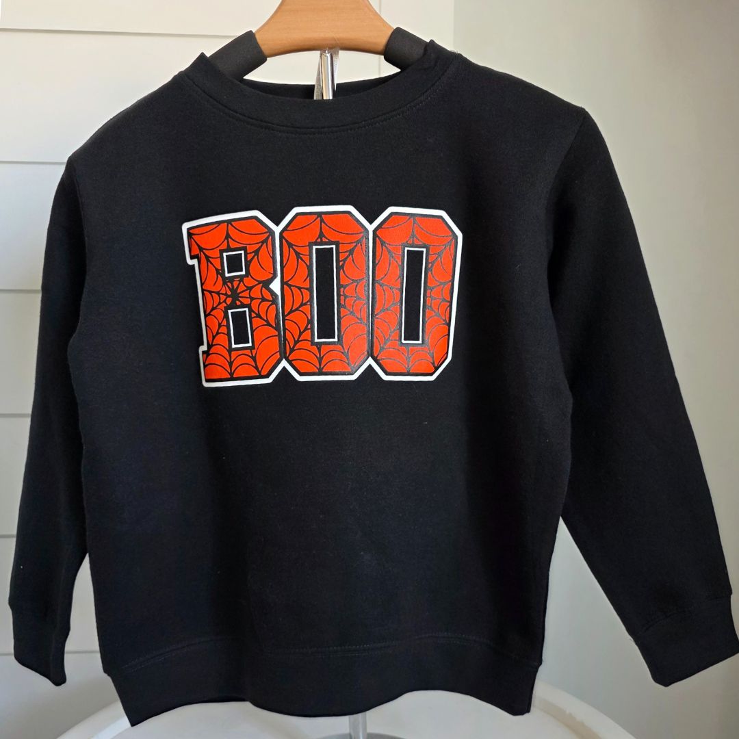 BOO Puff Ink Sweatshirt – Kids (2T–YXL)