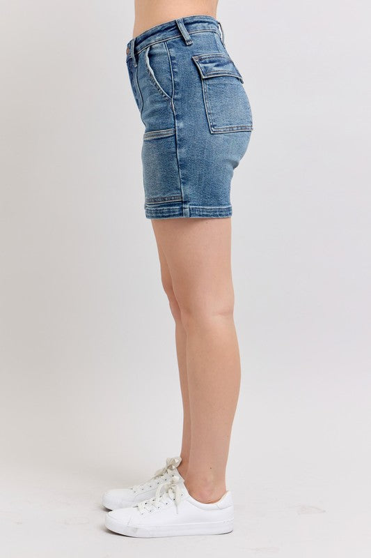 Judy Blue High Rise Denim Shorts Plus Size - Versatile & Stylish