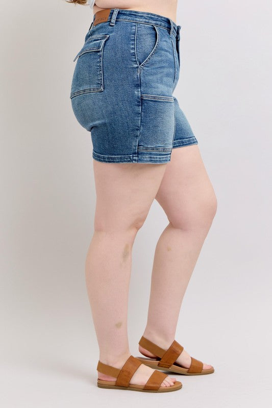 Judy Blue High Rise Denim Shorts Plus Size - Versatile & Stylish