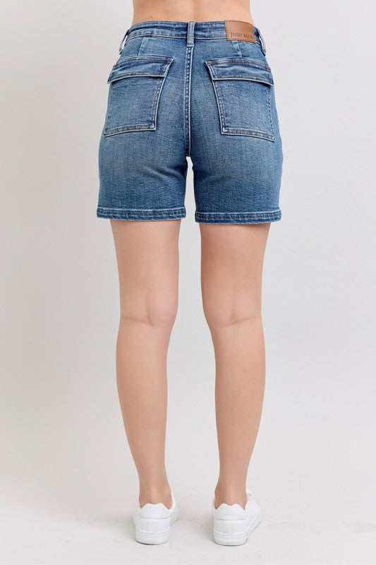Judy Blue High Rise Denim Shorts Plus Size - Versatile & Stylish