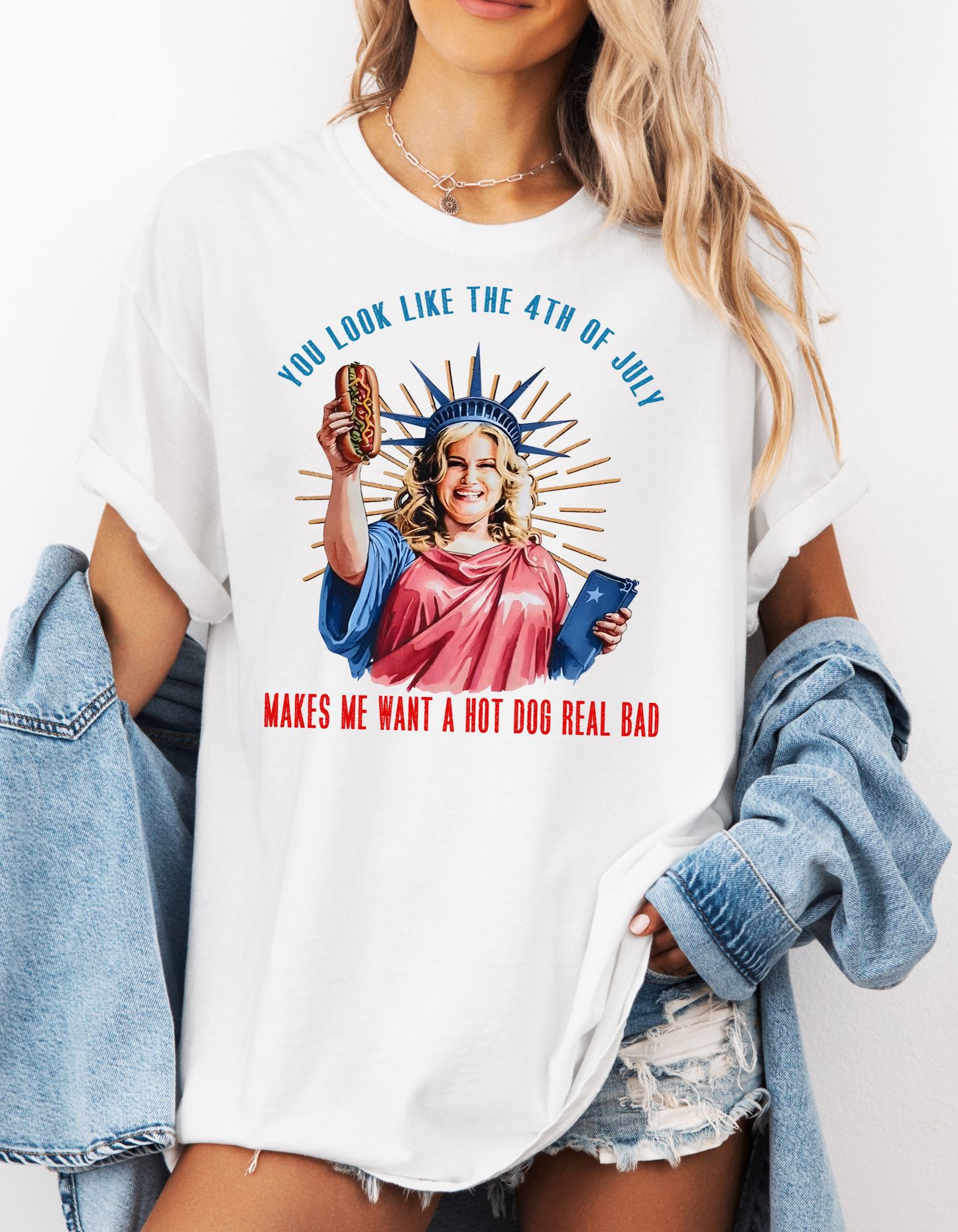 You Look Like a Hot Dog On The 4th of July Graphic Tee