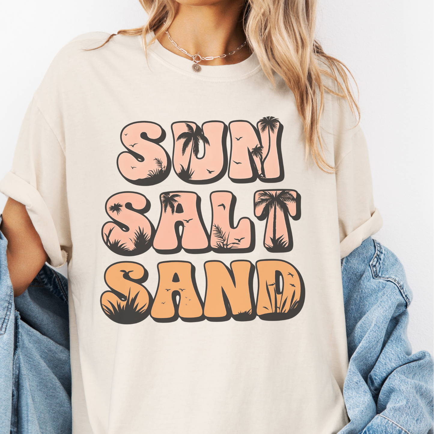 Sun Sand Salt Graphic Tee Tan