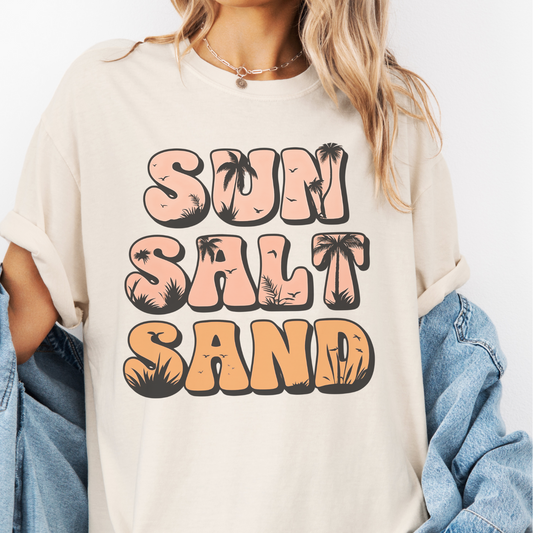 Sun Sand Salt Graphic Tee Tan