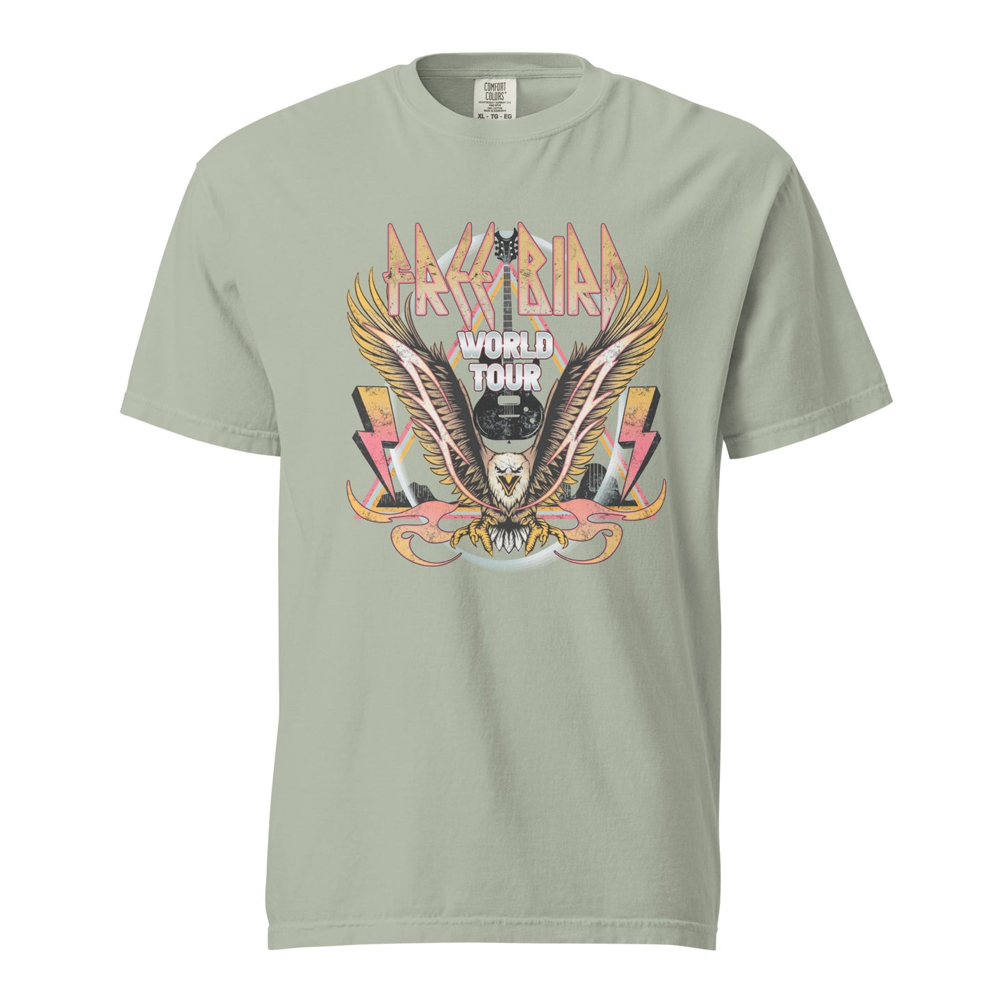 Unisex Garment-Dyed Graphic Tee - Free Bird World Tour