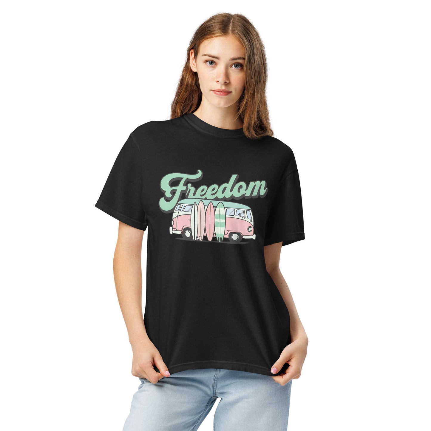 Unisex Garment-Dyed Freedom Graphic Tee - Soft & Durable
