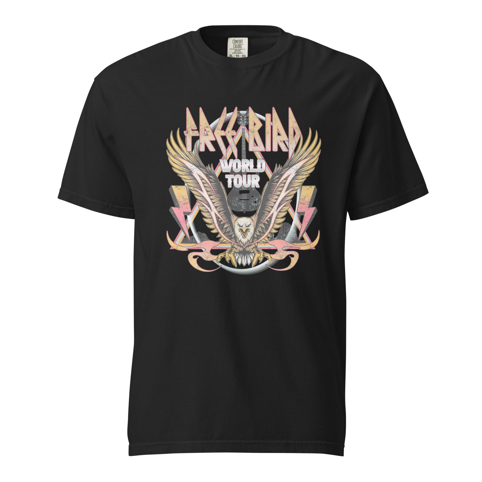Unisex Garment-Dyed Graphic Tee - Free Bird World Tour