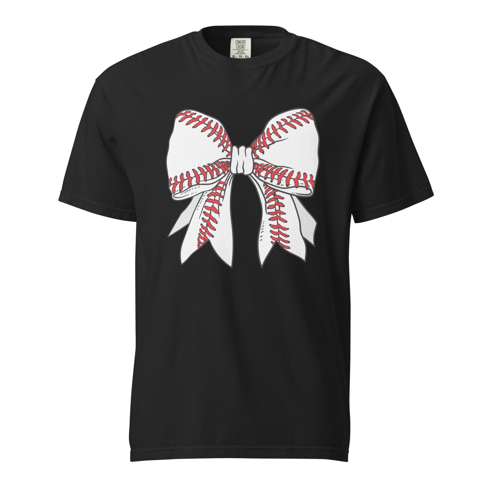 Baseball Bow Graphic Tee - Breathable Cotton T-Shirt