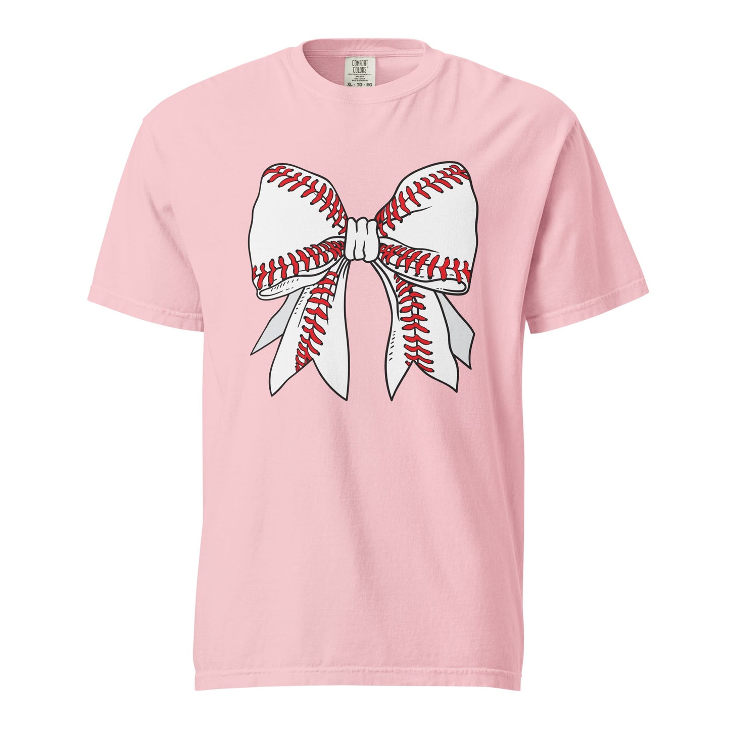 Baseball Bow Graphic Tee - Breathable Cotton T-Shirt