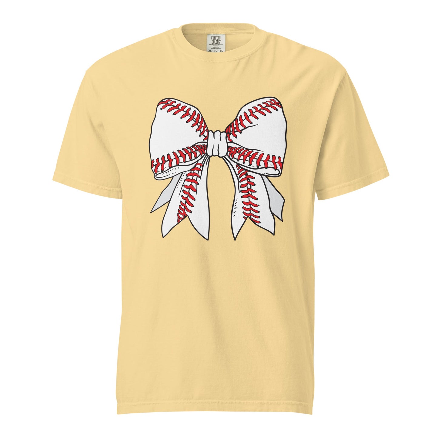 Baseball Bow Graphic Tee - Breathable Cotton T-Shirt