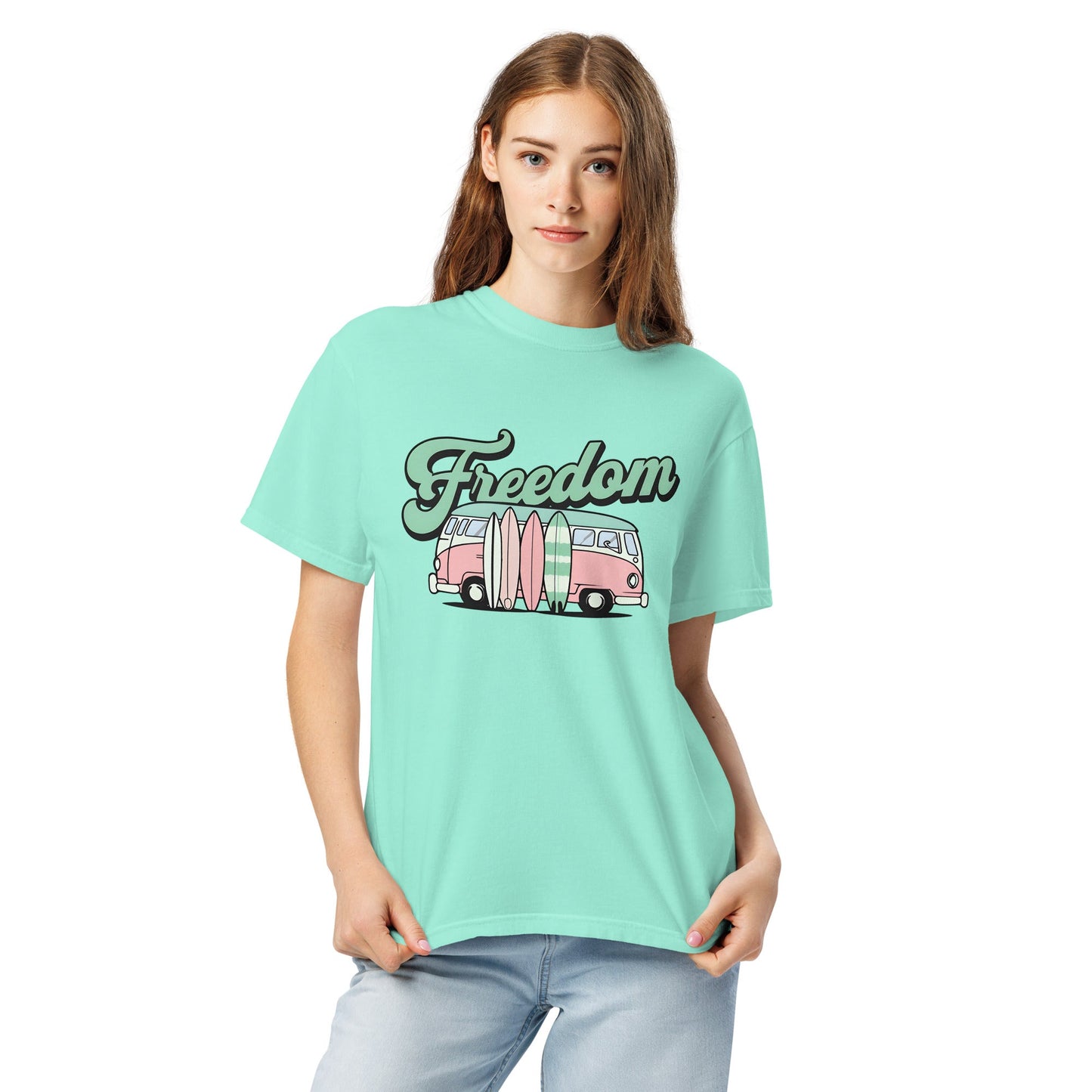 Unisex Garment-Dyed Freedom Graphic Tee - Soft & Durable