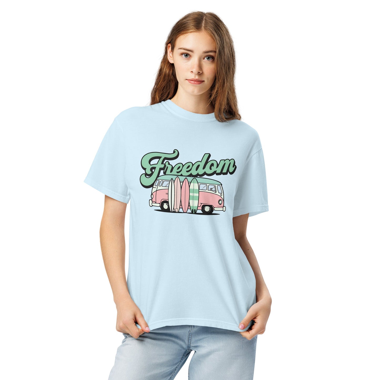 Unisex Garment-Dyed Freedom Graphic Tee - Soft & Durable