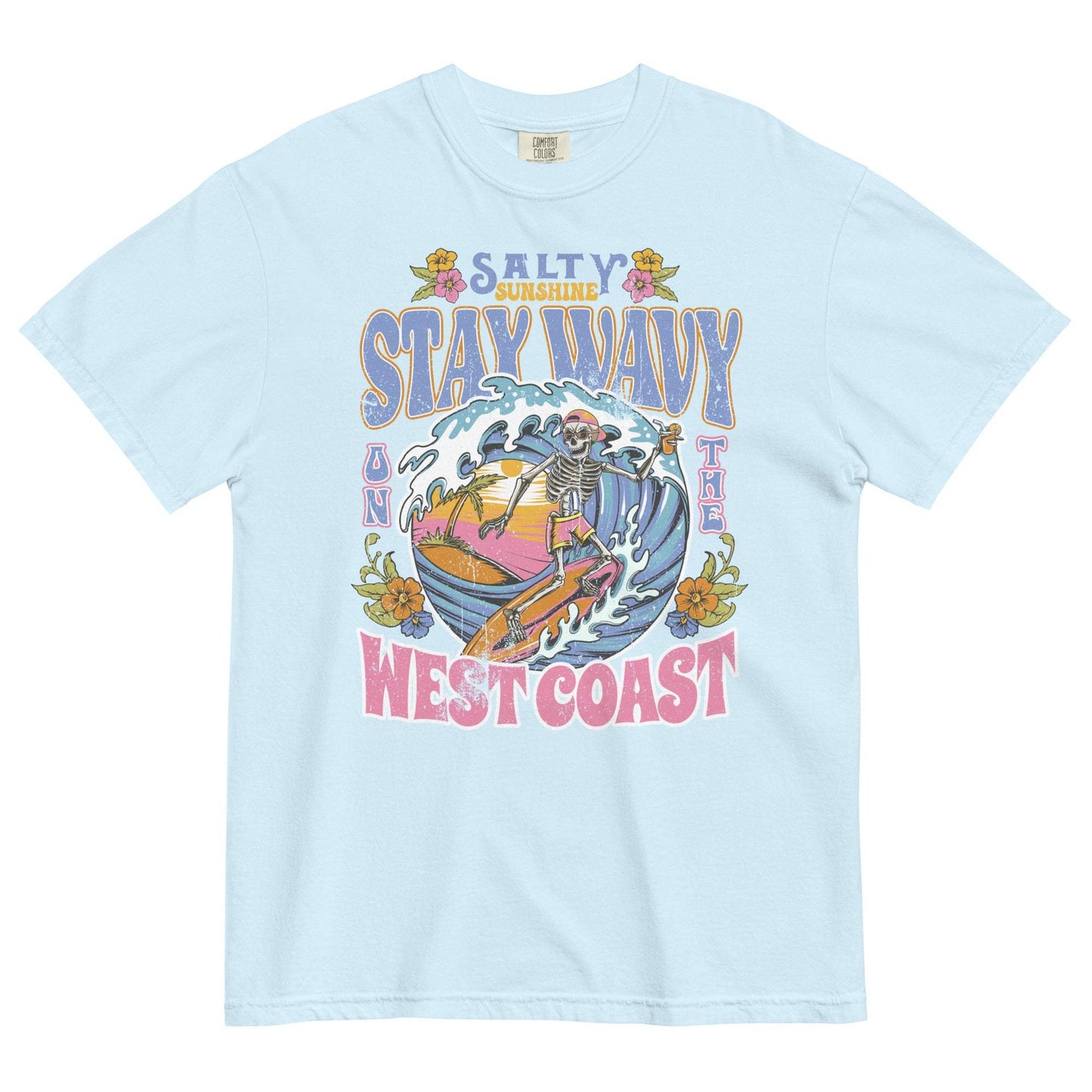 Stay Wavy West Coast Graphic Tee - Soft & Durable Cotton T-shirt
