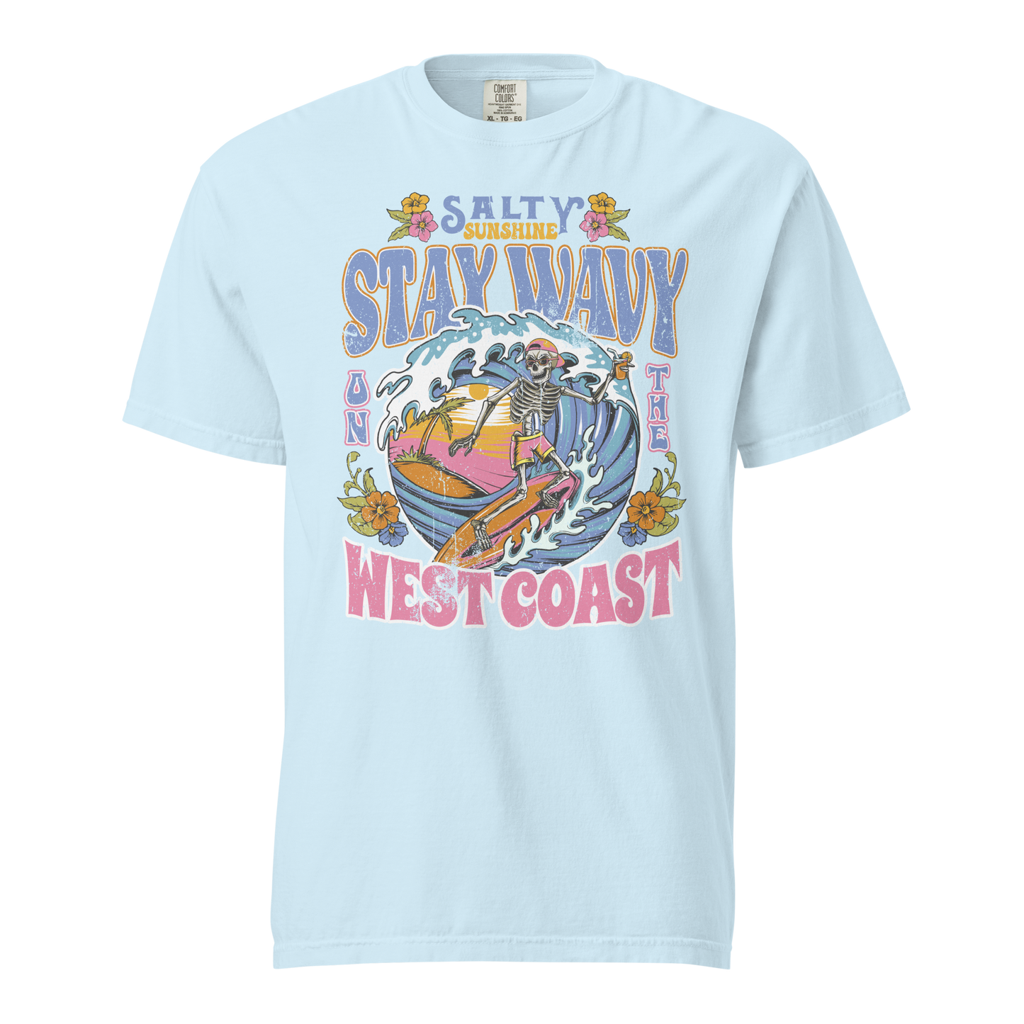 Stay Wavy West Coast Graphic Tee - Soft & Durable Cotton T-shirt