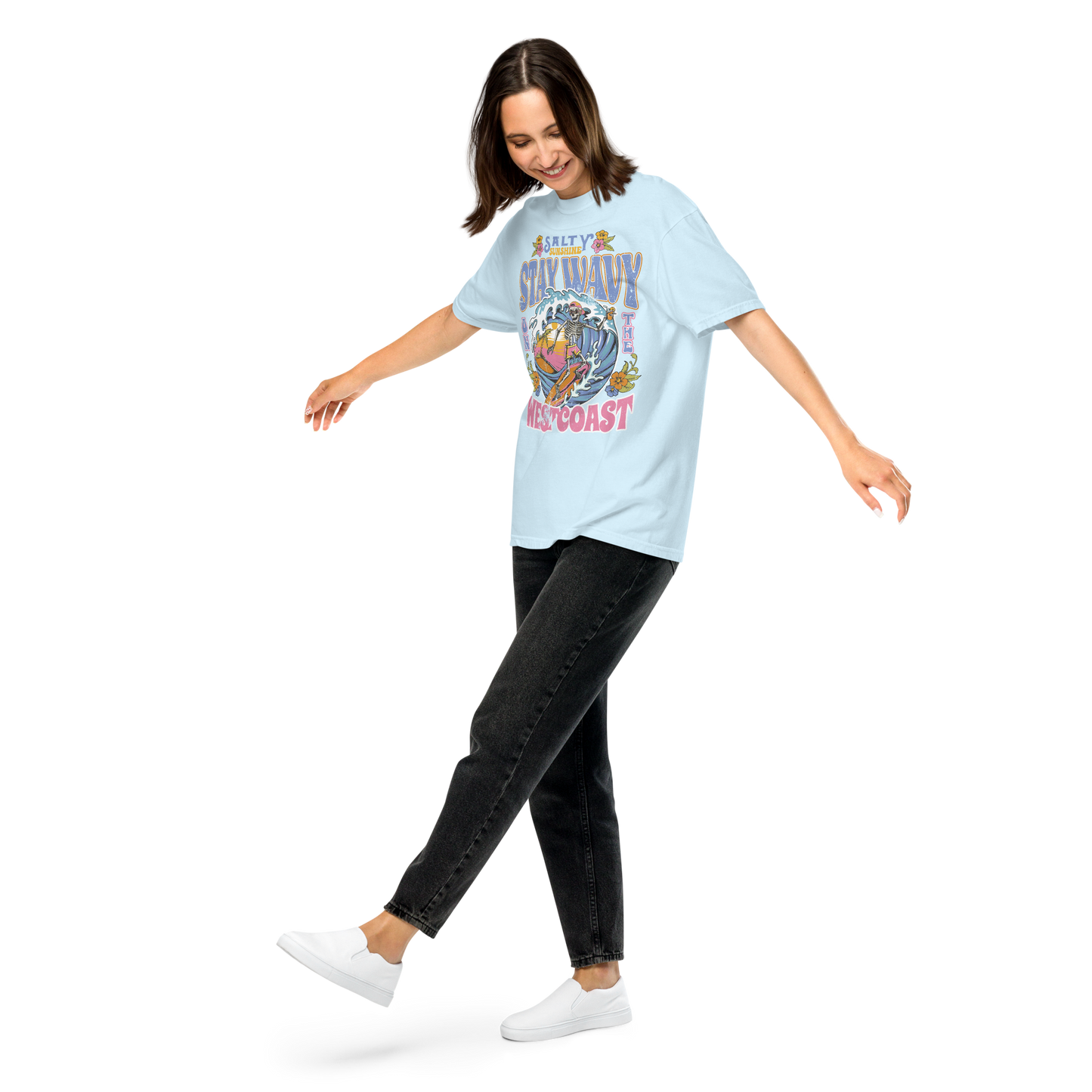 Stay Wavy West Coast Graphic Tee - Soft & Durable Cotton T-shirt