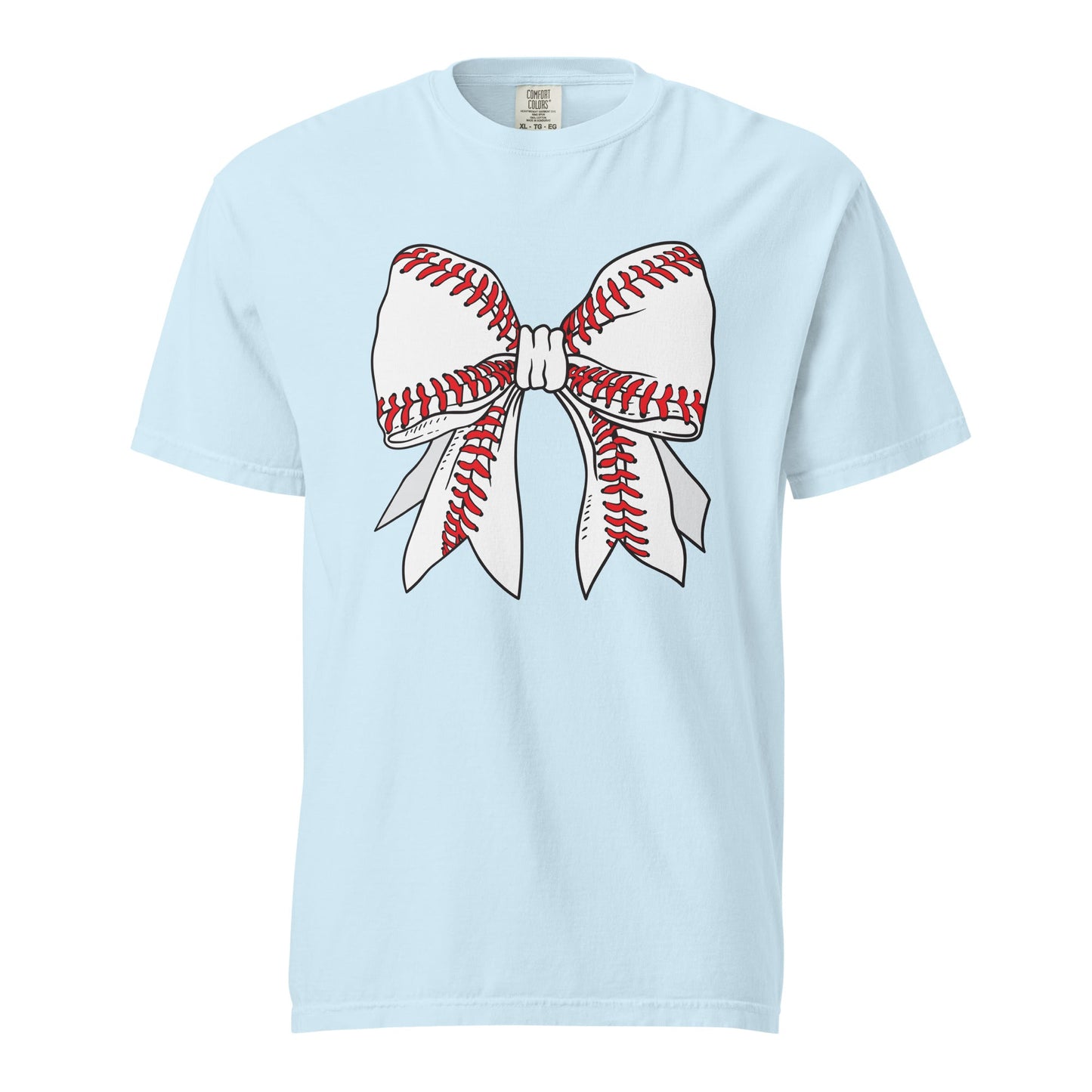 Baseball Bow Graphic Tee - Breathable Cotton T-Shirt