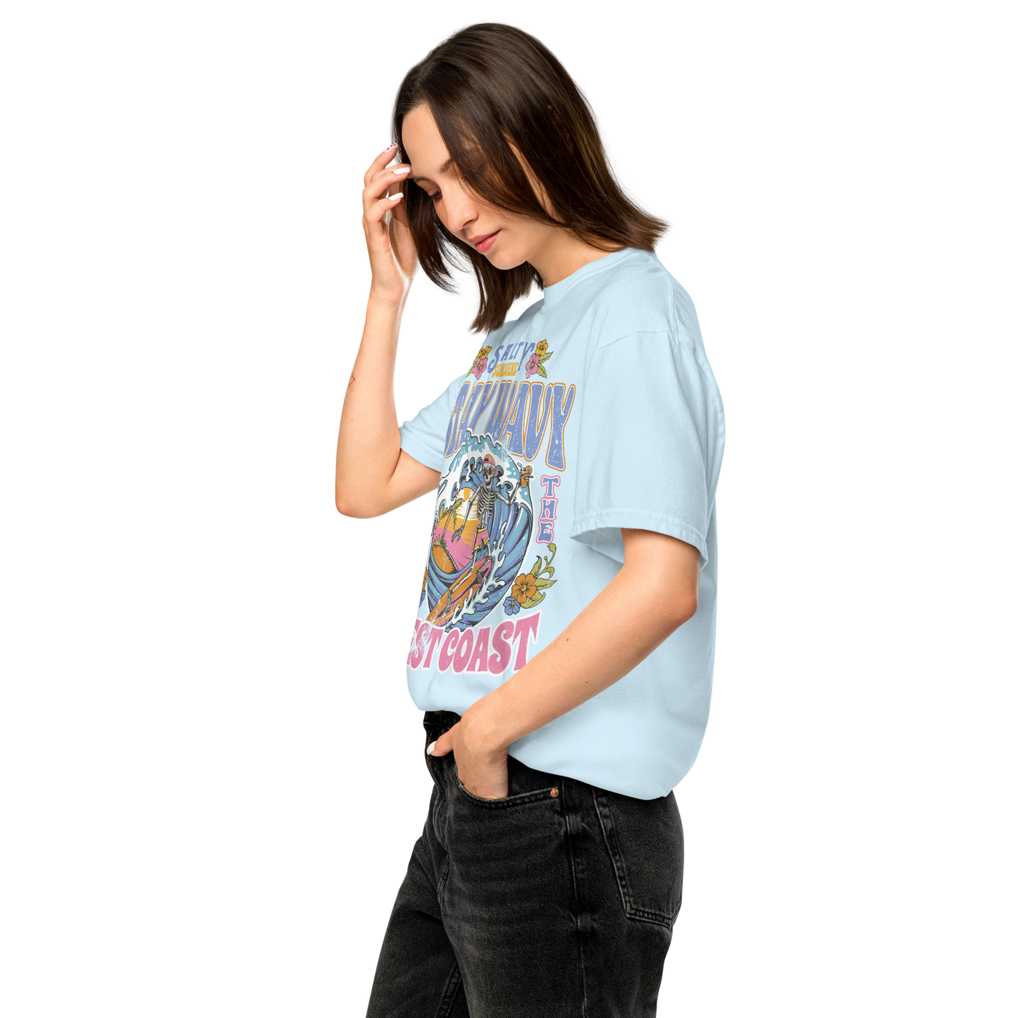 Stay Wavy West Coast Graphic Tee - Soft & Durable Cotton T-shirt
