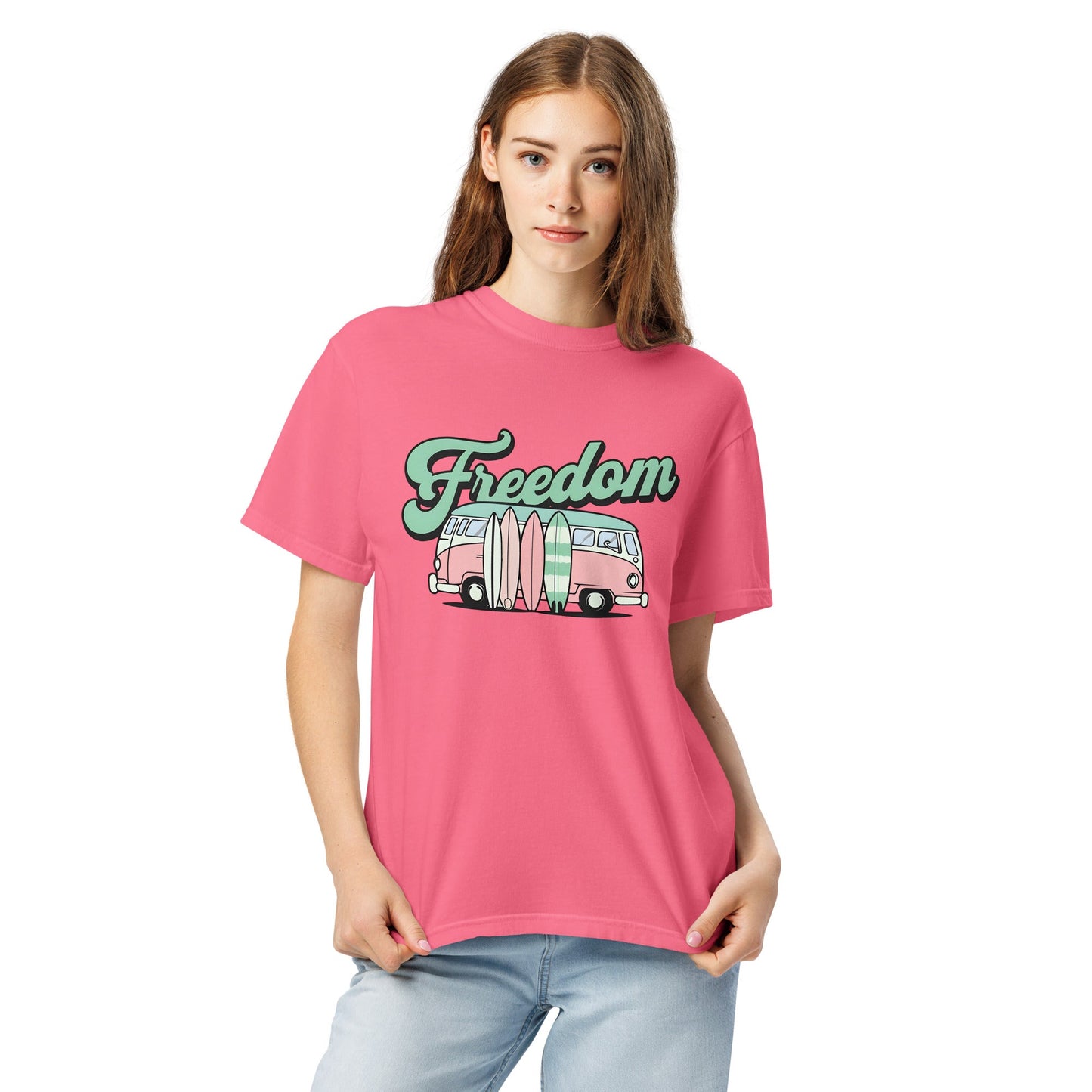Unisex Garment-Dyed Freedom Graphic Tee - Soft & Durable