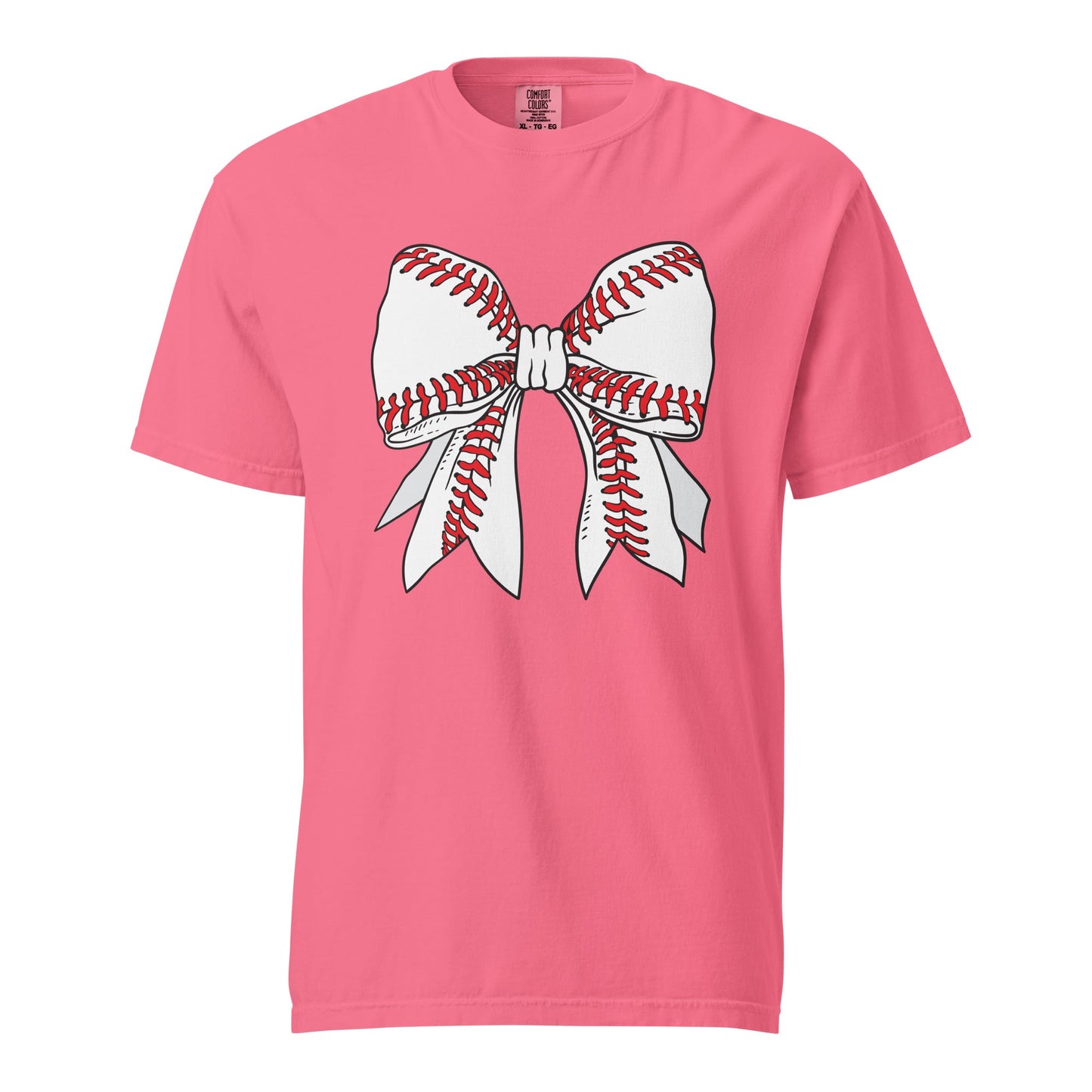 Baseball Bow Graphic Tee - Breathable Cotton T-Shirt