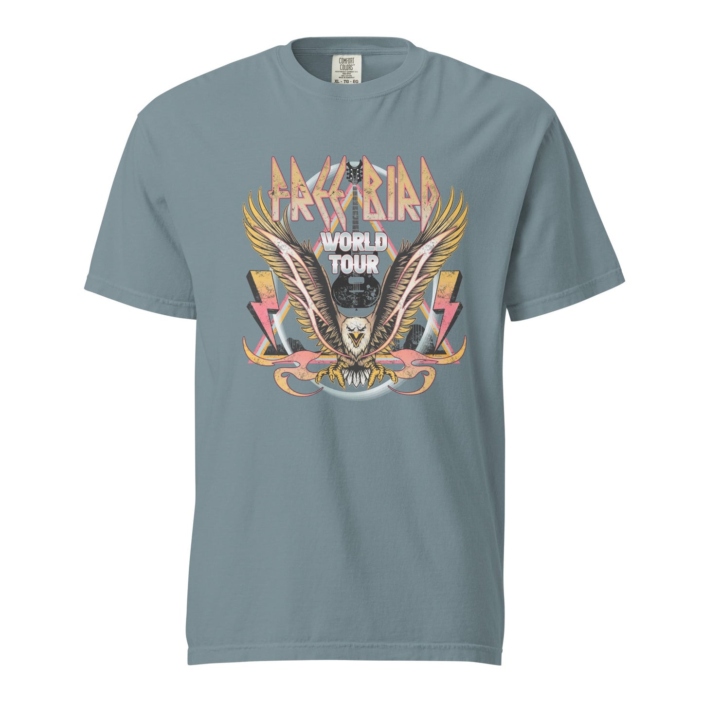 Unisex Garment-Dyed Graphic Tee - Free Bird World Tour
