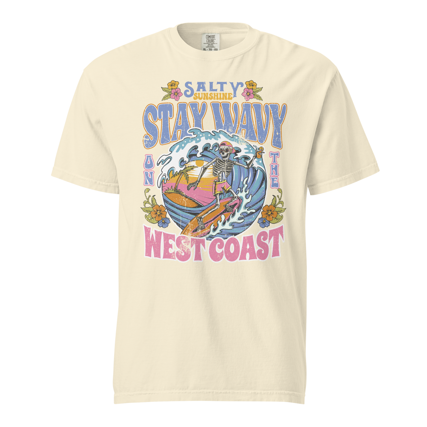 Stay Wavy West Coast Graphic Tee - Soft & Durable Cotton T-shirt