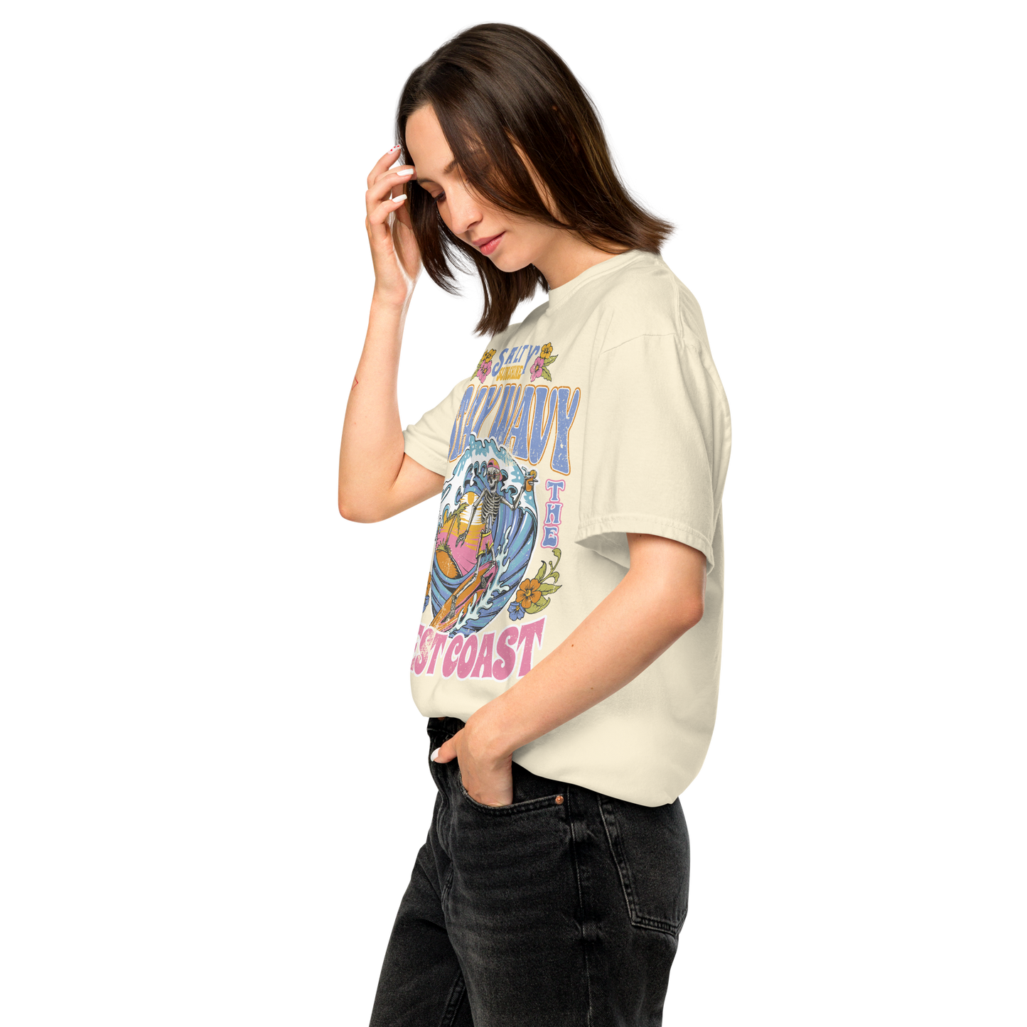 Stay Wavy West Coast Graphic Tee - Soft & Durable Cotton T-shirt