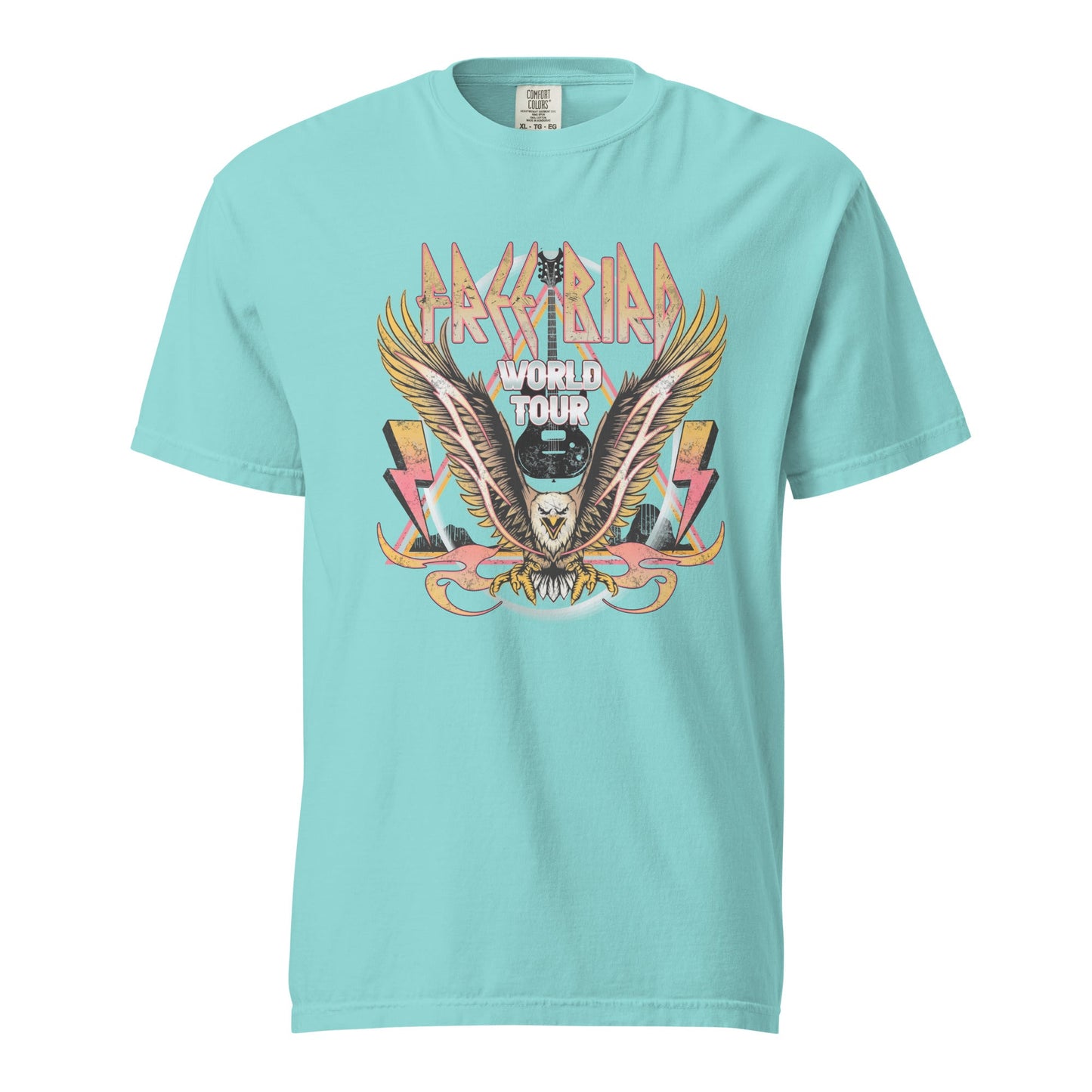 Unisex Garment-Dyed Graphic Tee - Free Bird World Tour