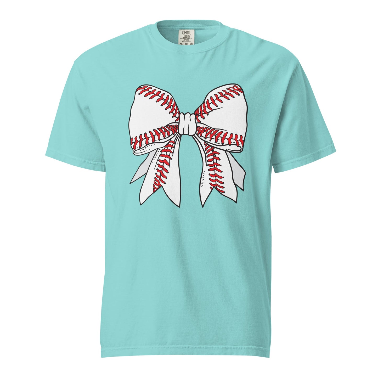 Baseball Bow Graphic Tee - Breathable Cotton T-Shirt