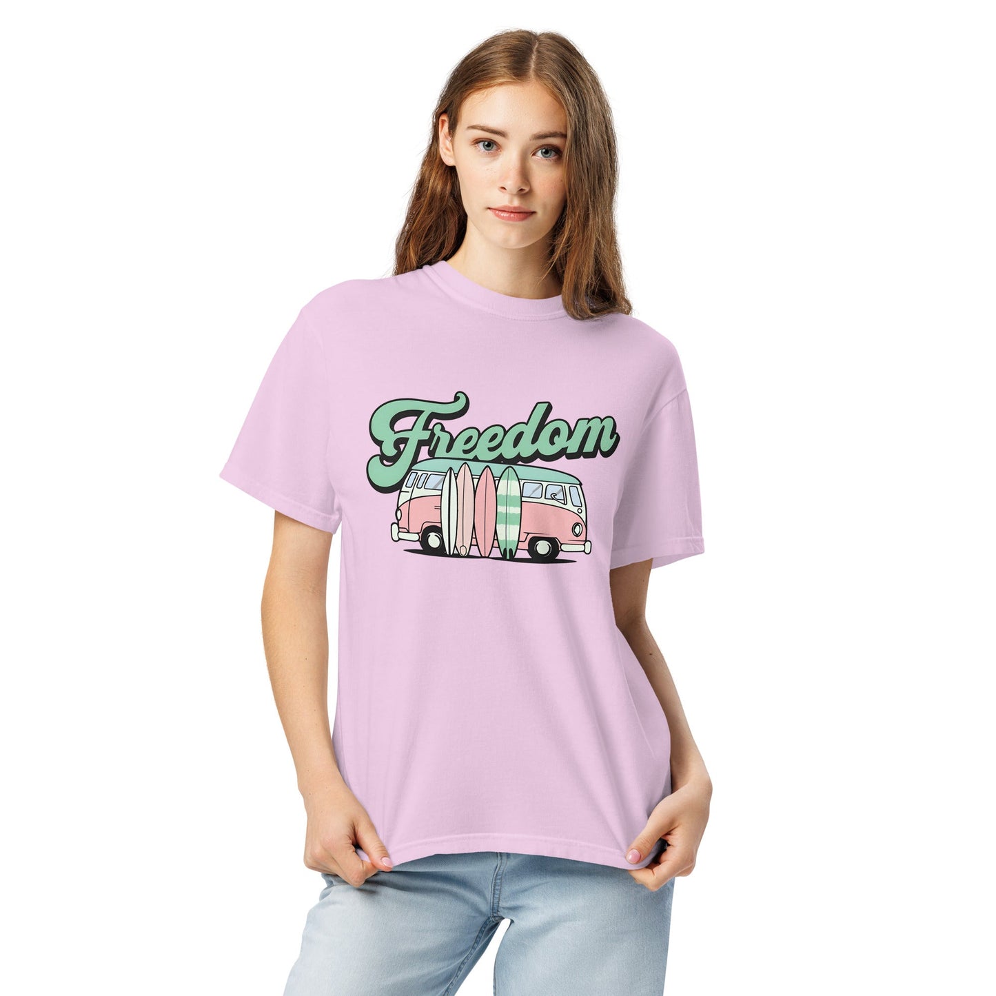 Unisex Garment-Dyed Freedom Graphic Tee - Soft & Durable