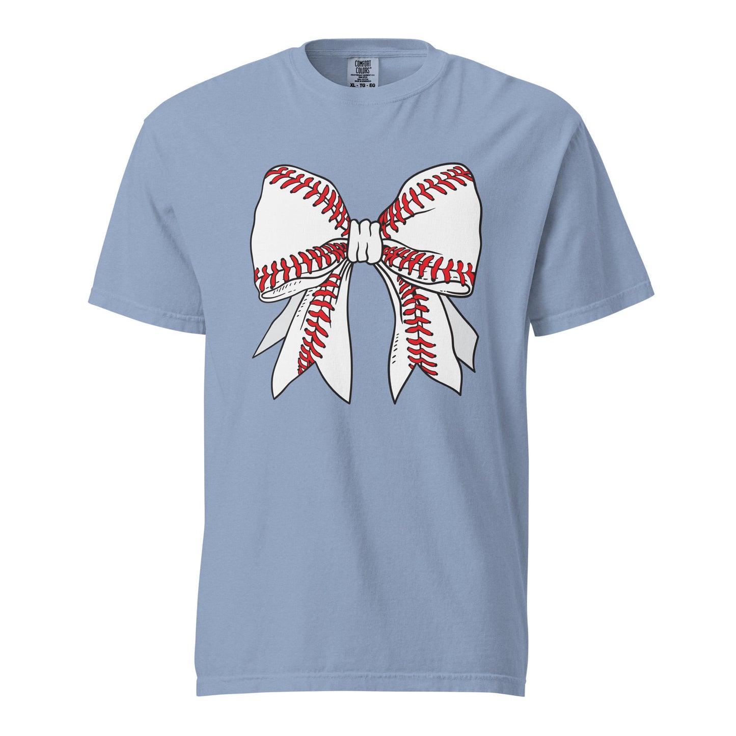 Baseball Bow Graphic Tee - Breathable Cotton T-Shirt
