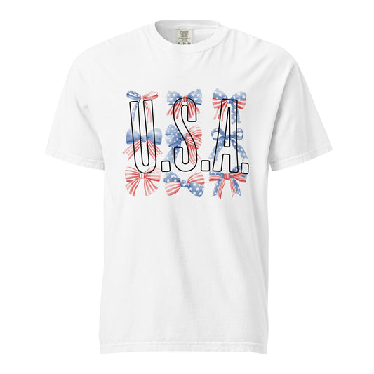 USA Bow Graphic Tee - Stylish and Comfortable Cotton T-shirt