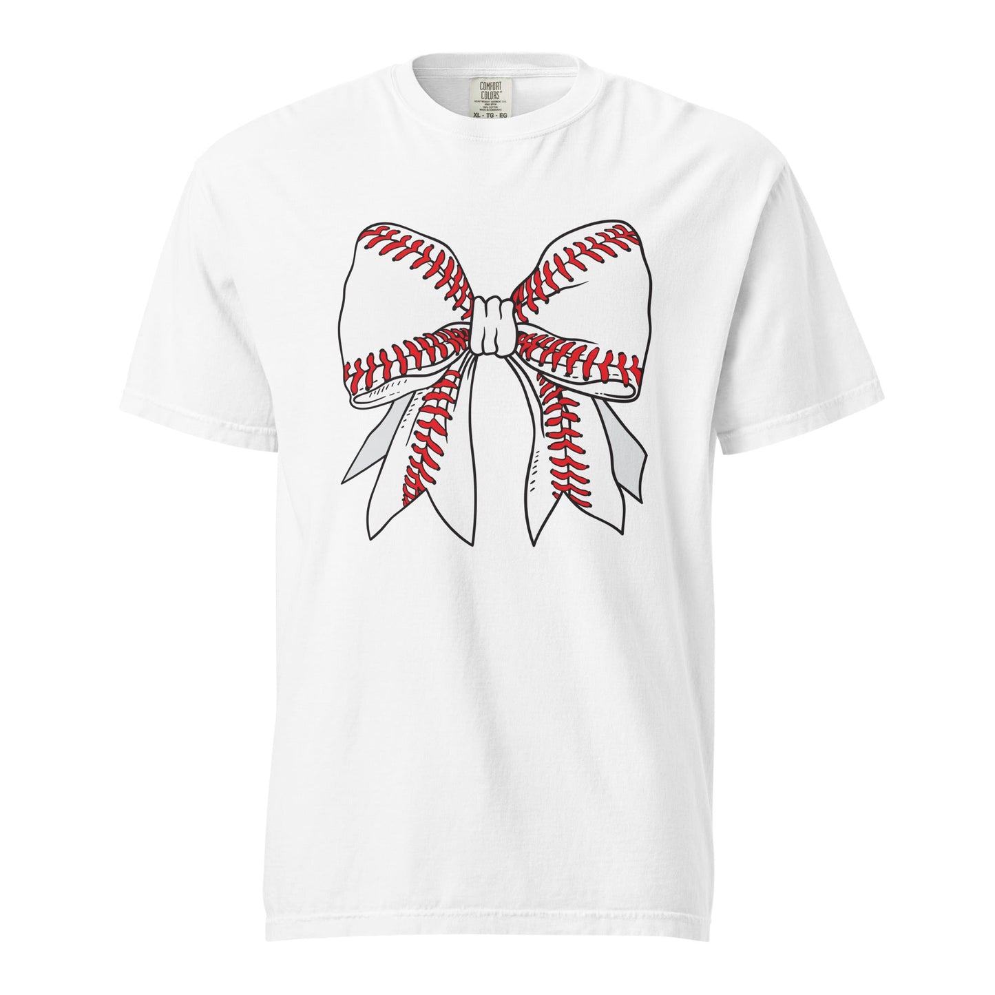 Baseball Bow Graphic Tee - Breathable Cotton T-Shirt