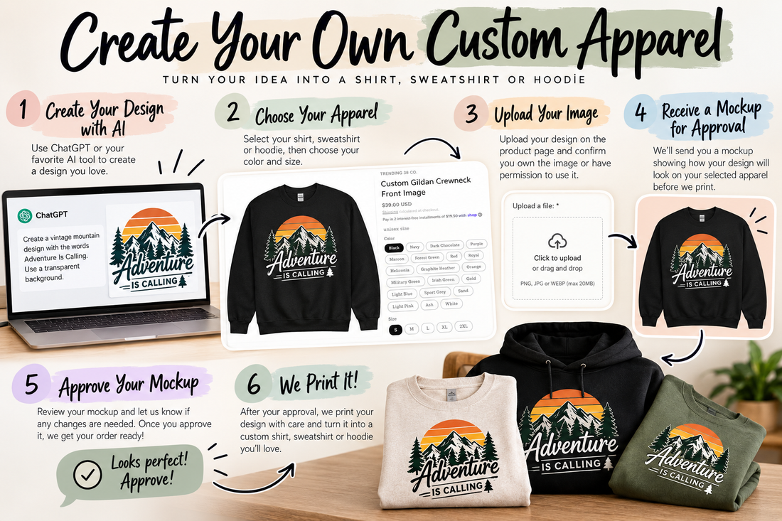 Create Your Own Custom T-Shirt, Sweatshirt or Hoodie With AI