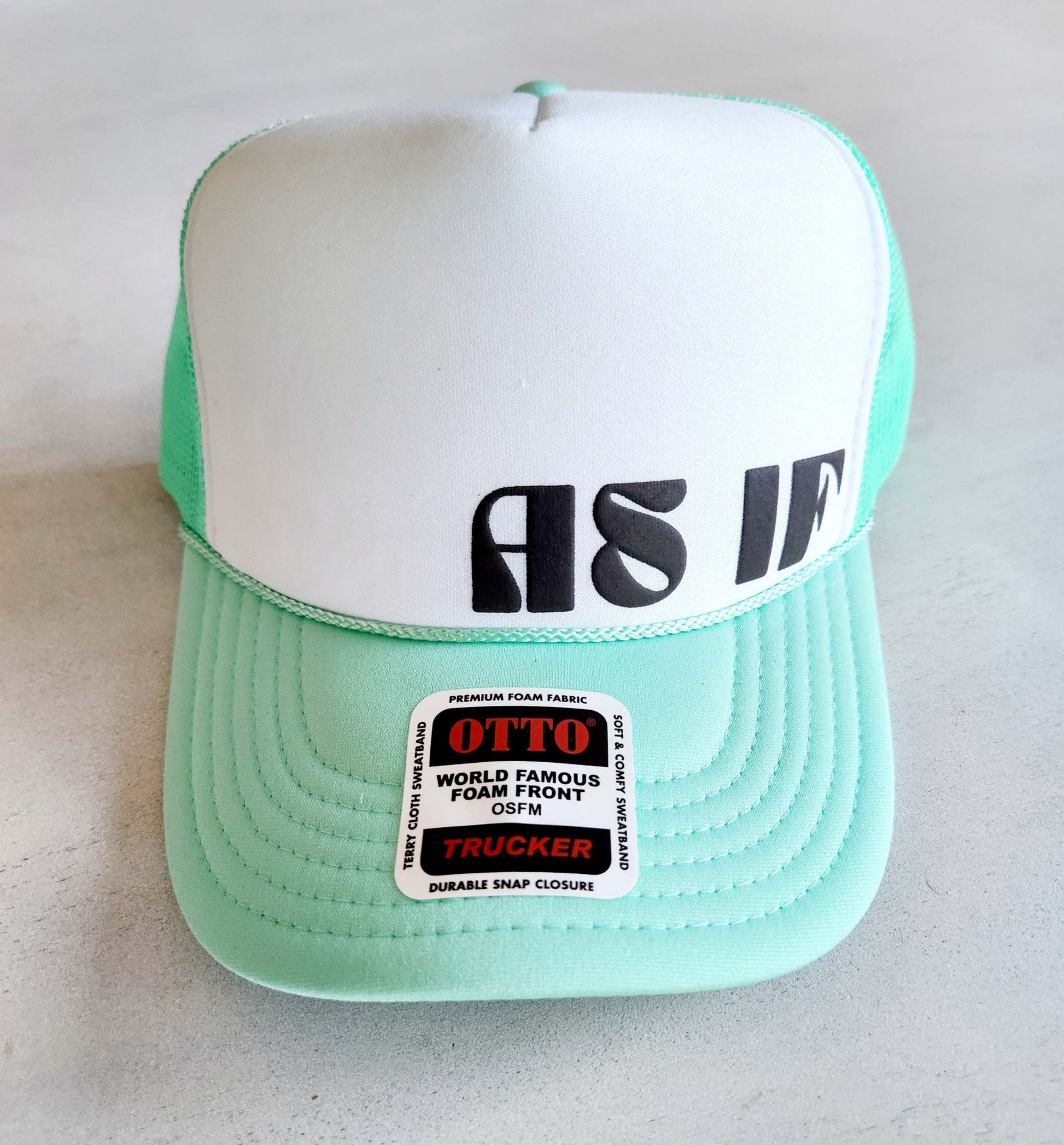 AS IF Black Puff Sea Foam Trucker Hat - Stylish & Trendy