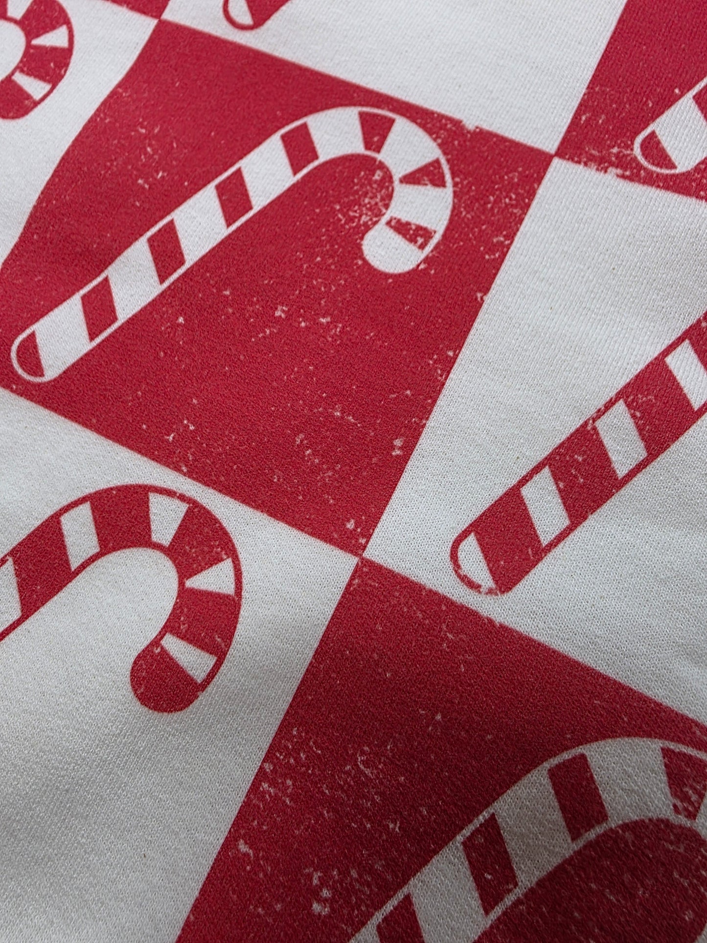 Candy Cane Checker Pattern Christmas Sweatshirt – Festive Holiday Checkerboard Pullover