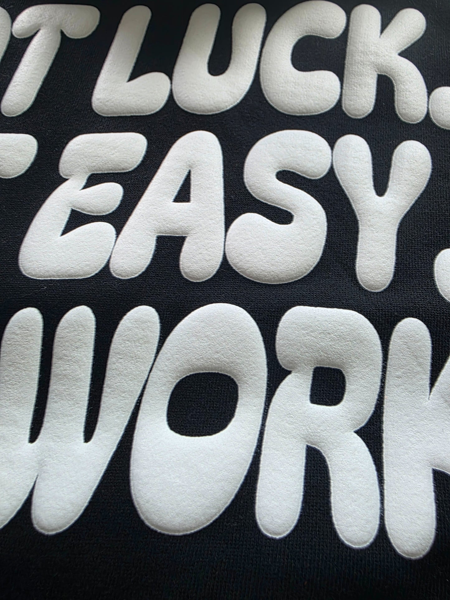 Not Luck. Not Easy. Just Work. Grit Puff Hoodie