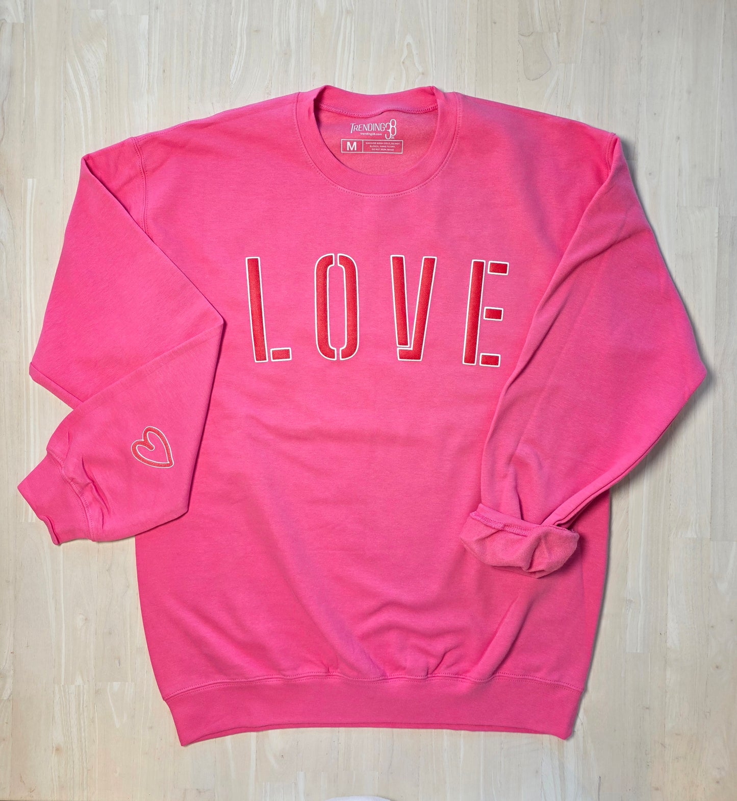 Love Stencil Puff Print Sweatshirt