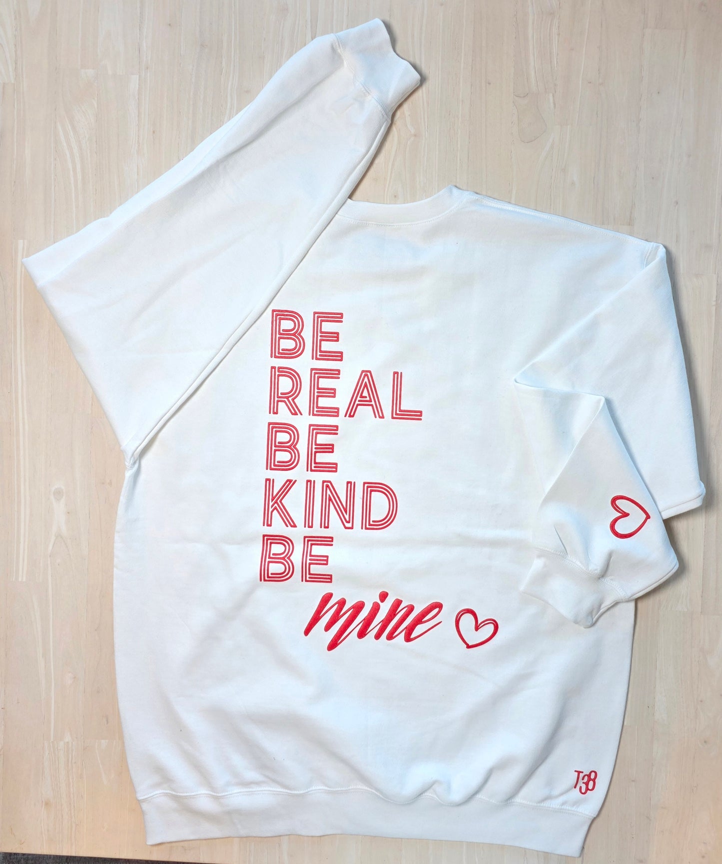 Be Real Be Kind Be Mine Puff Print Graphic Tee