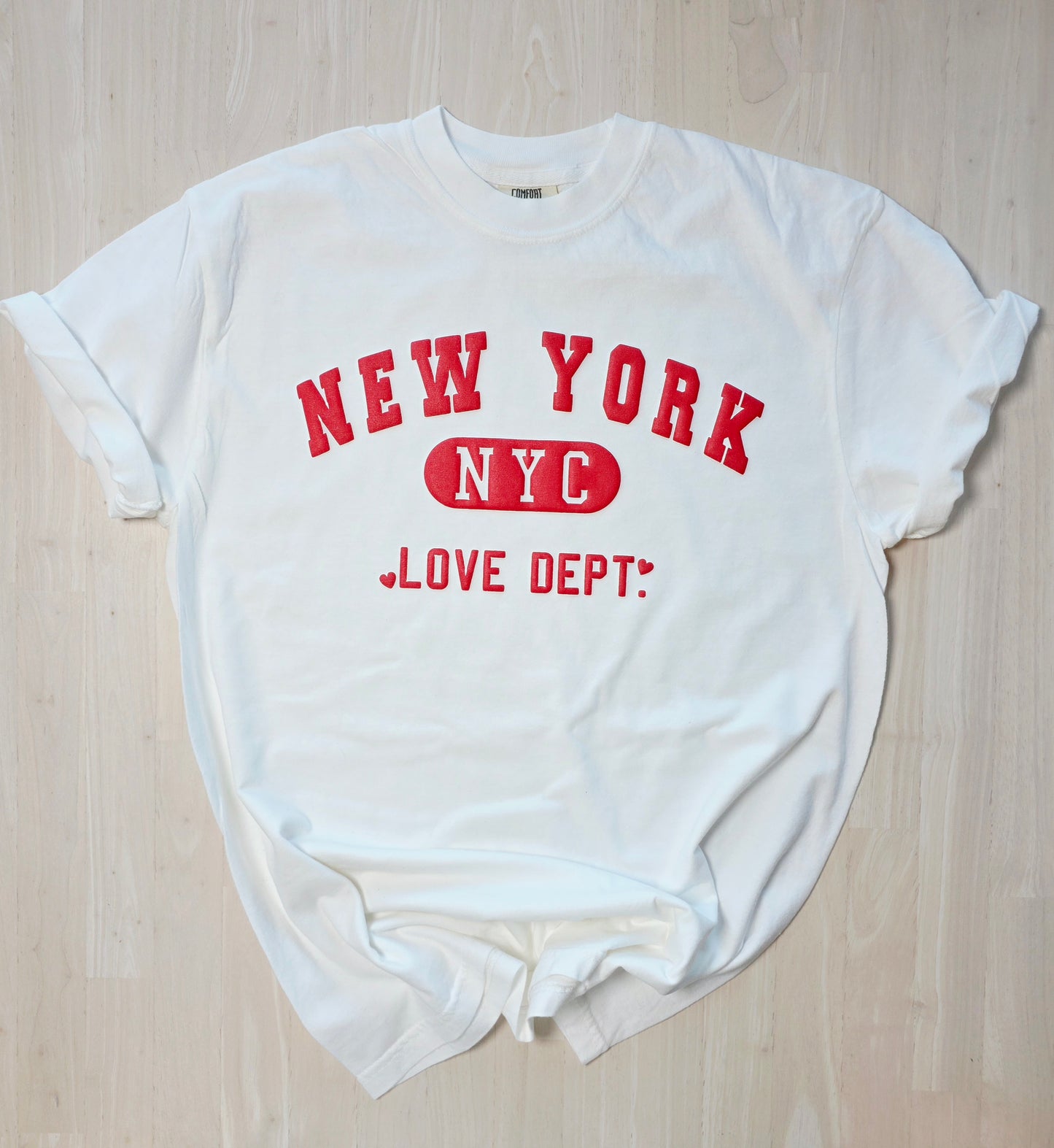 New York NYC Love Dept. Puff Print Graphic Tee
