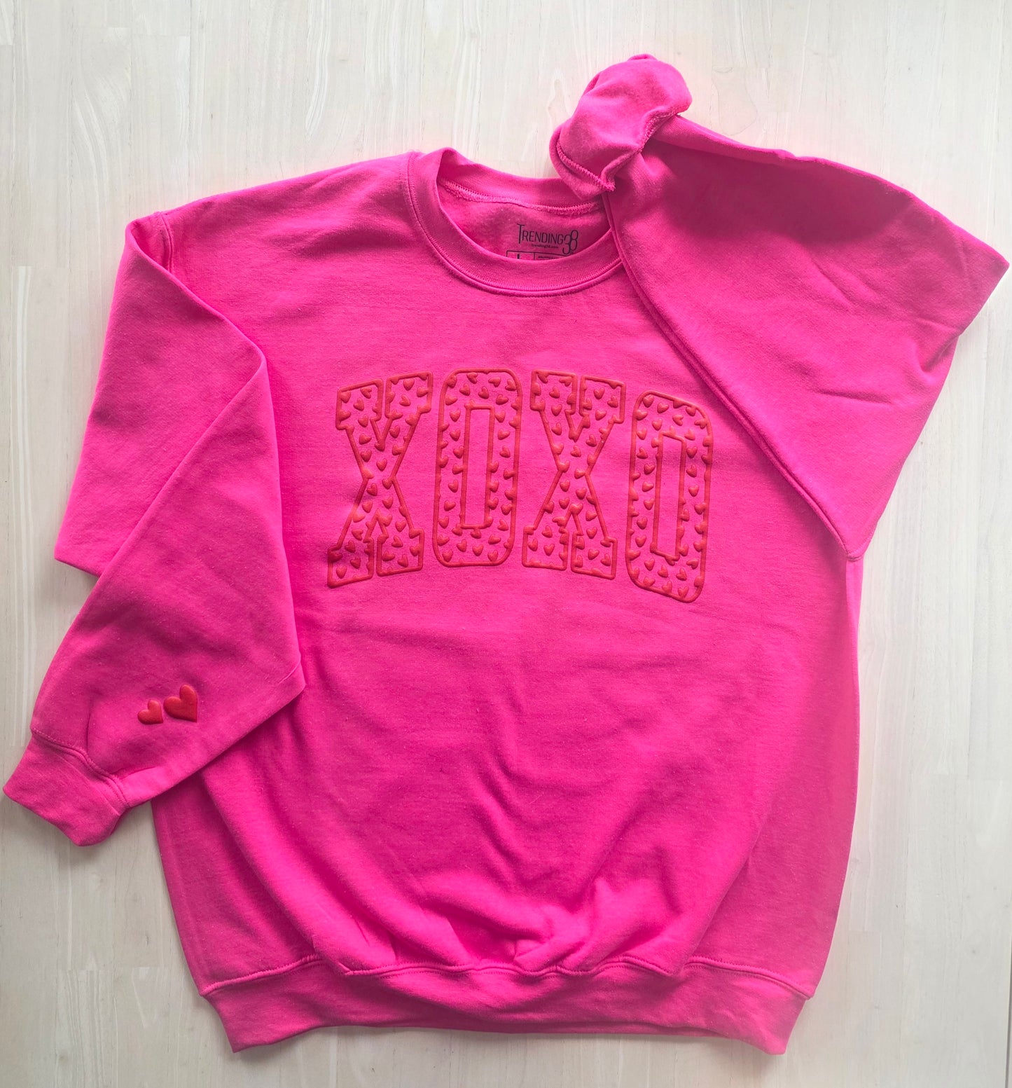 XOXO Heart Puff Print Sweatshirt