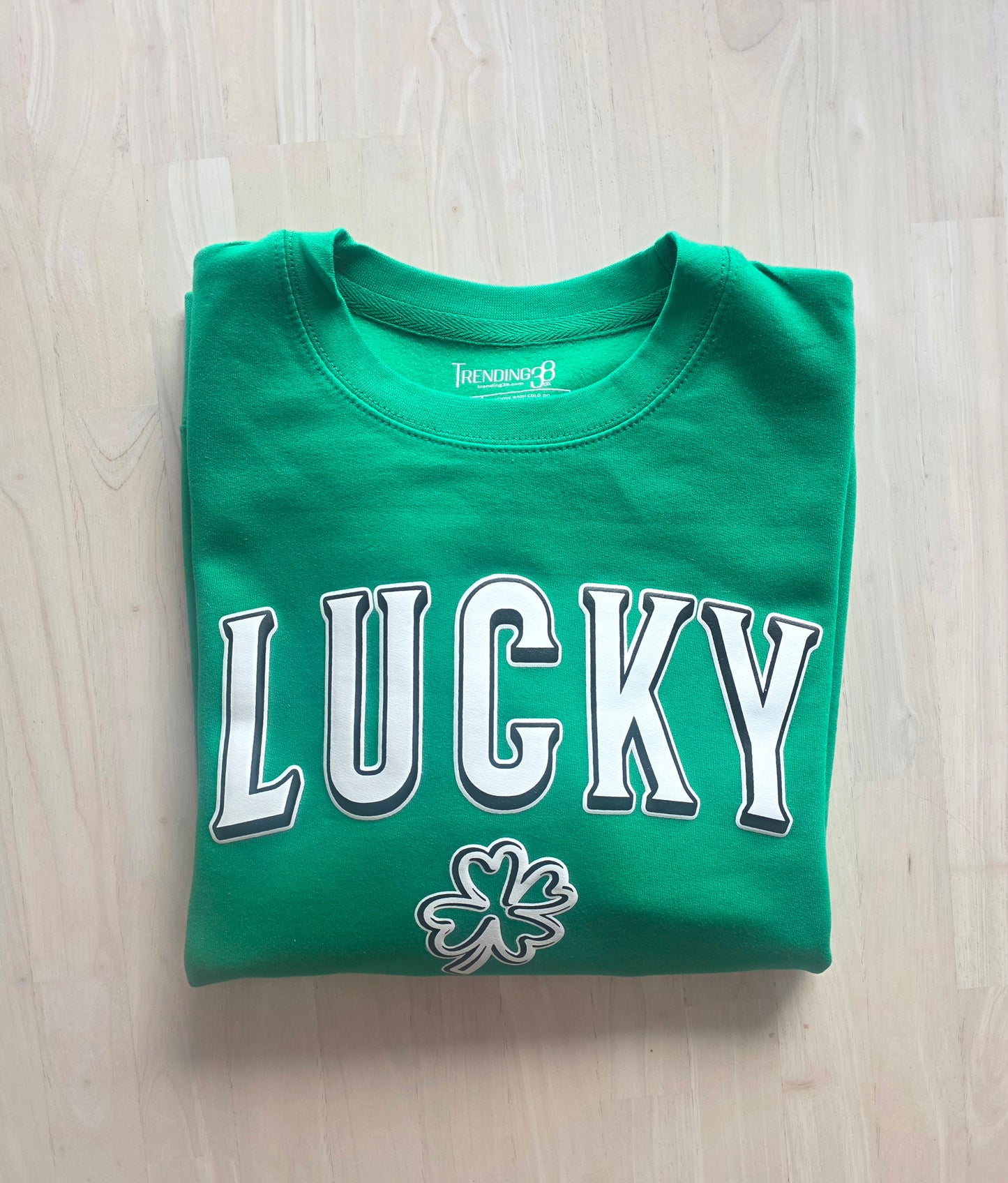 Lucky Shamrock 3D Puff Print Sweatshirt – St. Patrick’s Day Green Crewneck