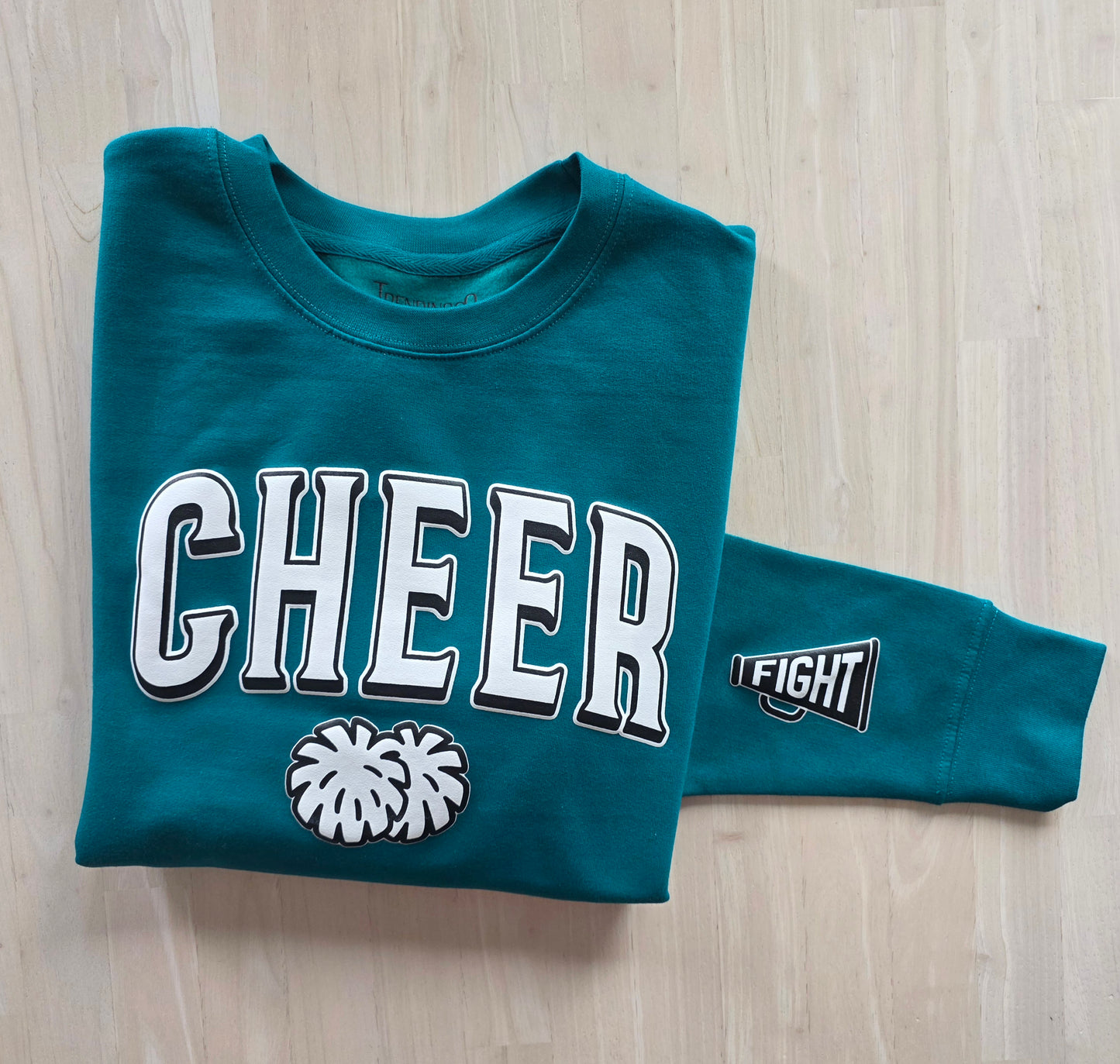 Cheer team Sweatshirt – 3D Puff Print Cheer Crewneck, Proud Cheerleader Mom Shirt, Team Spirit Fan Pullover, Custom Color Gift