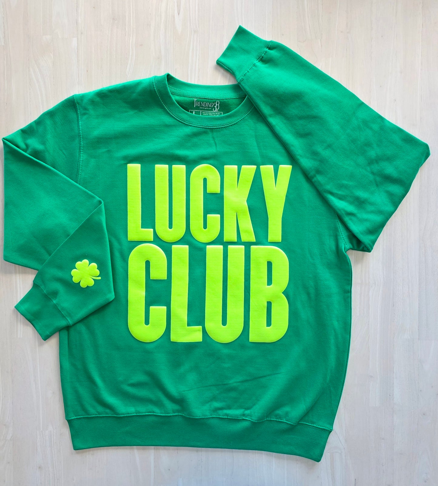 St. Patrick's Day Sweatshirt, Lucky Club, St. Patty's Day Sweatshirt, Shamrock sweatshirt, Risen 3d Puff Sweatshirt for Women, Green top