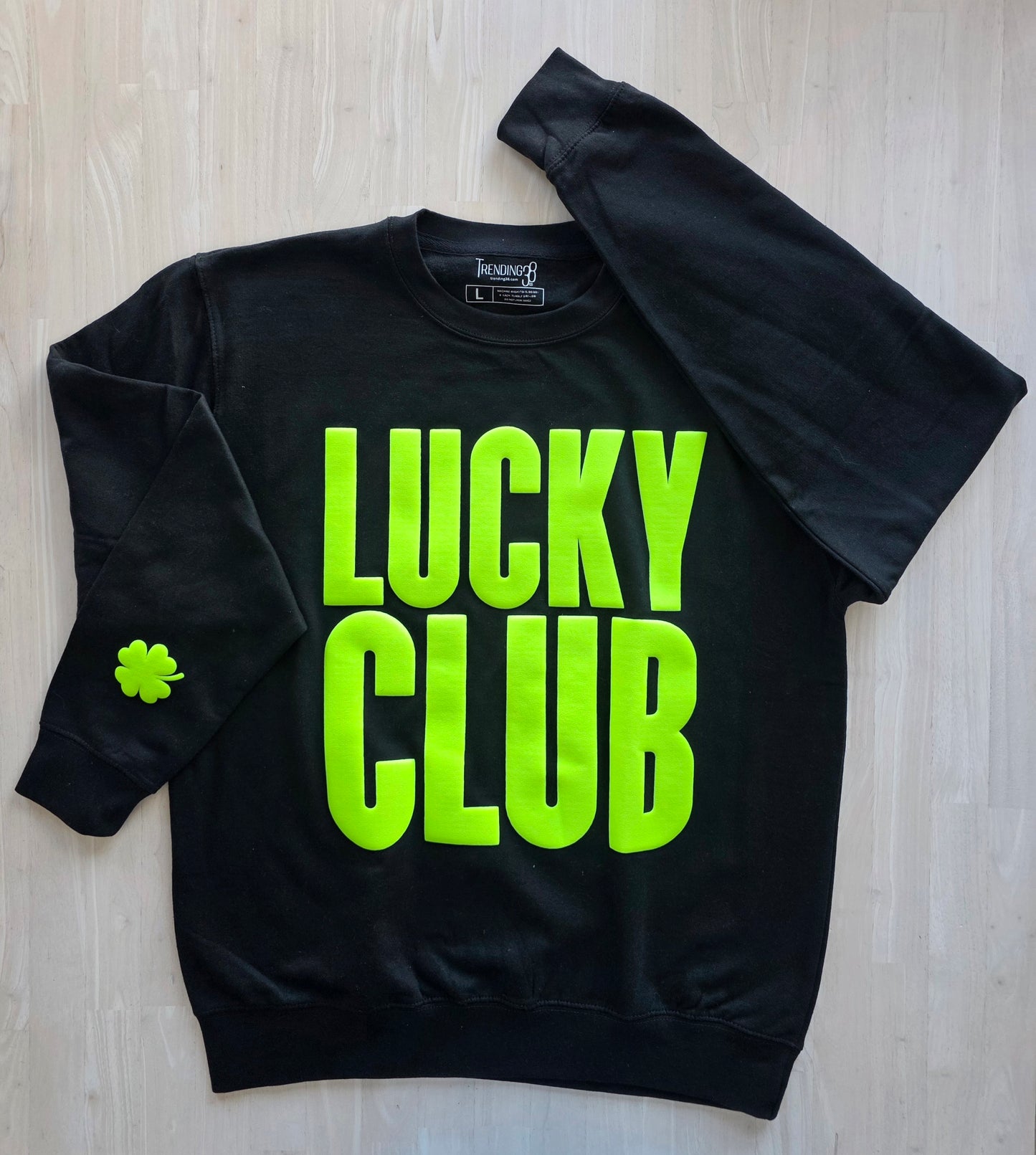St. Patrick's Day Sweatshirt, Lucky Club, St. Patty's Day Sweatshirt, Shamrock sweatshirt, Risen 3d Puff Sweatshirt for Women, Green top