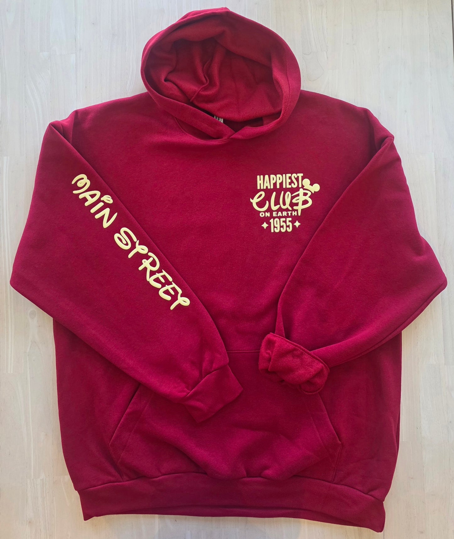 Happiest Club on Earth  Puff Print Hoodie